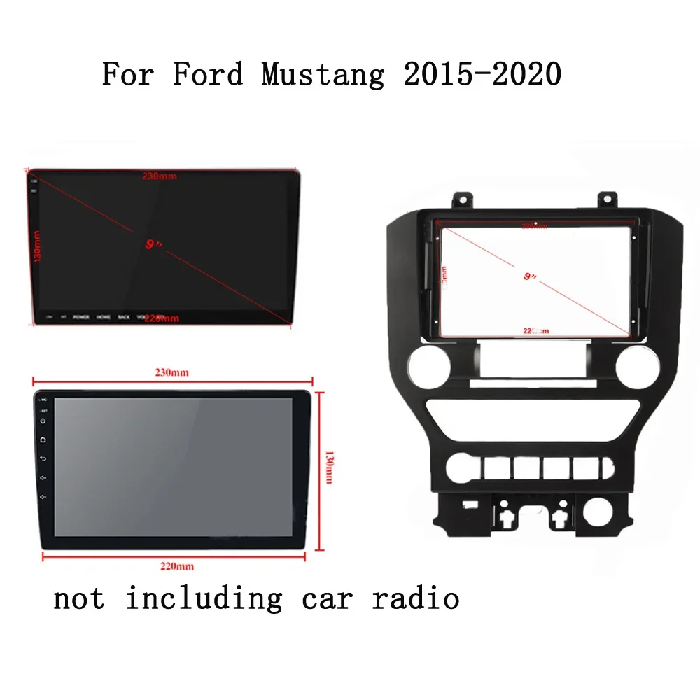 

2din Car Frame Fascia Adapter For Ford Mustang 2015 -2019 big screen Android Radio Audio Dash Fitting Panel Kit