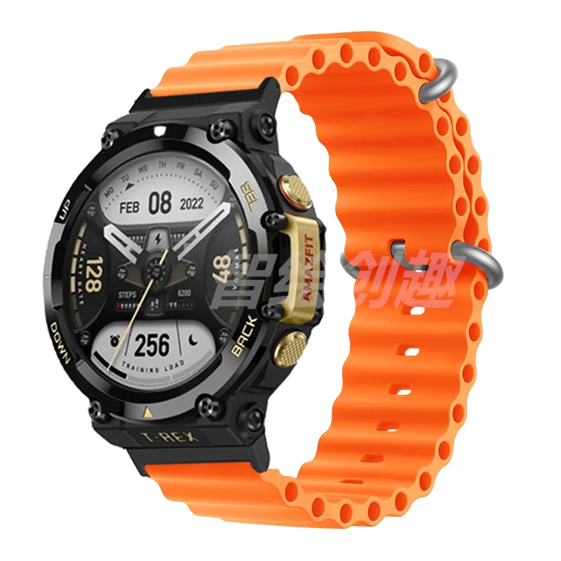 Ocean Silicone Strap For Huami Amazfit T-Rex 2 Smart Watch Band Replace Sports Belt For Xiaomi Amazfit TRex T Rex 2 Pro Correa