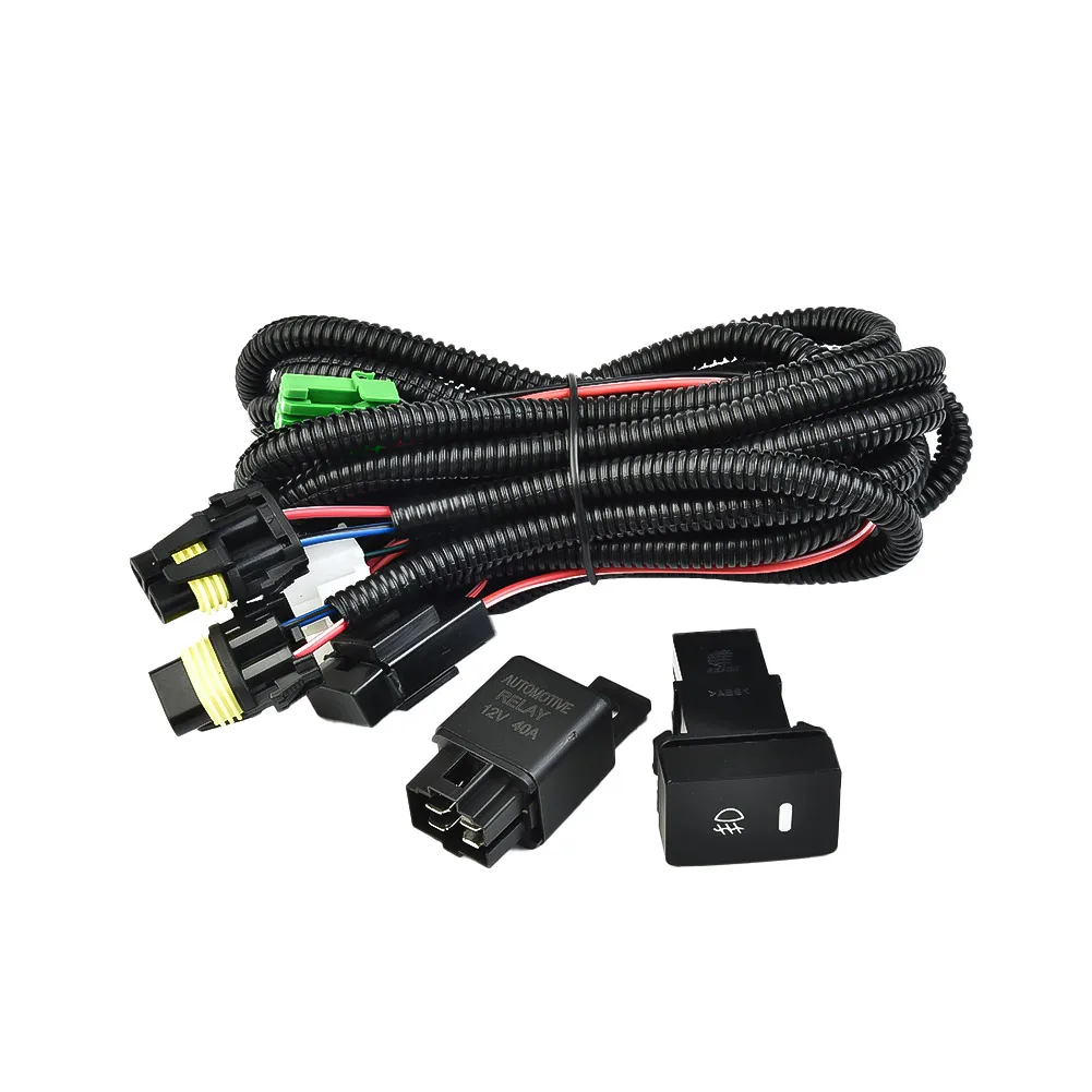 Acessórios para luz de neblina, conjunto de 3 peças para jaguar s-type x-type 2004-2008 peças práticas 12v 40a relé automotivo preto h11
