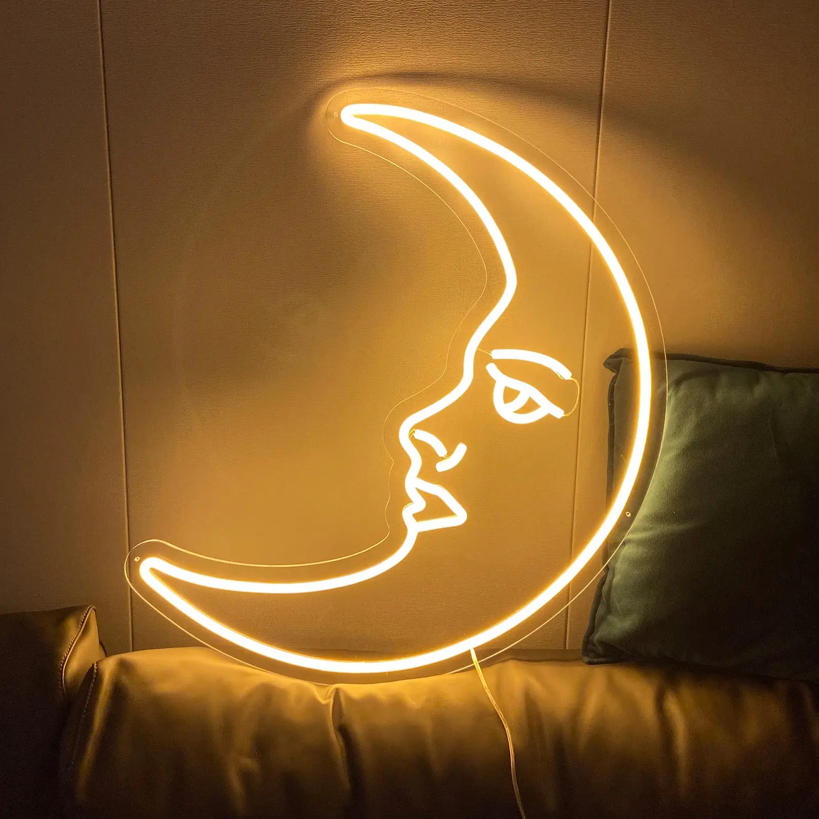 Retro Moon Face LED Sign Light, Luz noturna para o quarto, Casa, Bar, Homem Caverna Festas, Housewarming Presentes