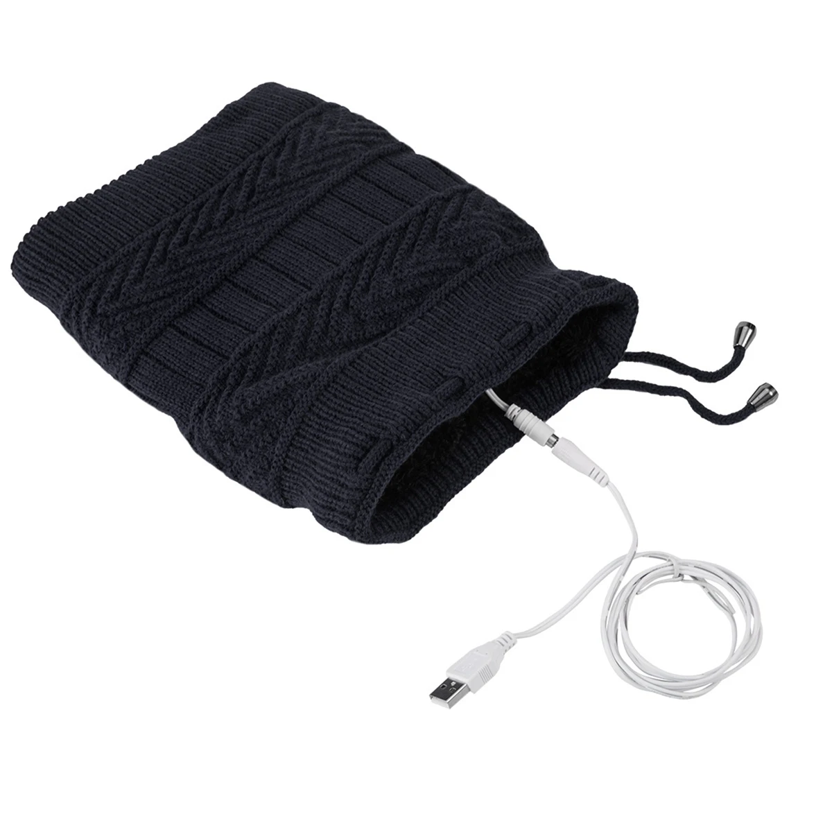 

AEF6-USB Heated Scarf Warm Winter Knitted Heated Cap Heated Beanie Hat And Neck Warmer For Skiing Camping Hunting