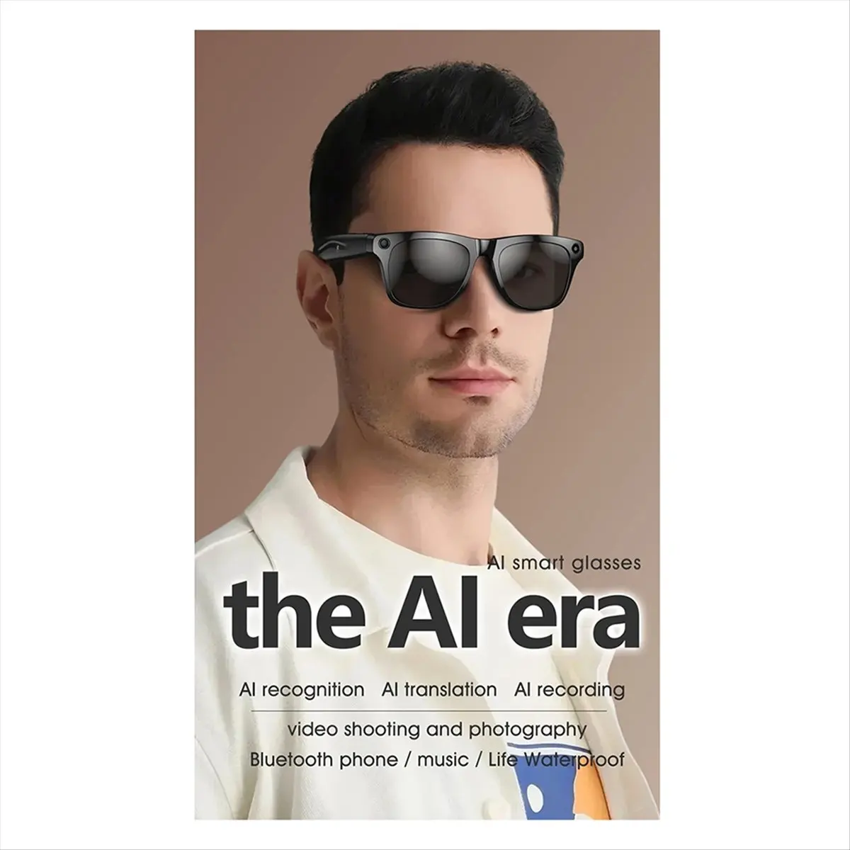 4K HD AI Smart Glasses Photochromic Glasses Video Recording Bluetooth Call Glasses Music Player Translate Glasses