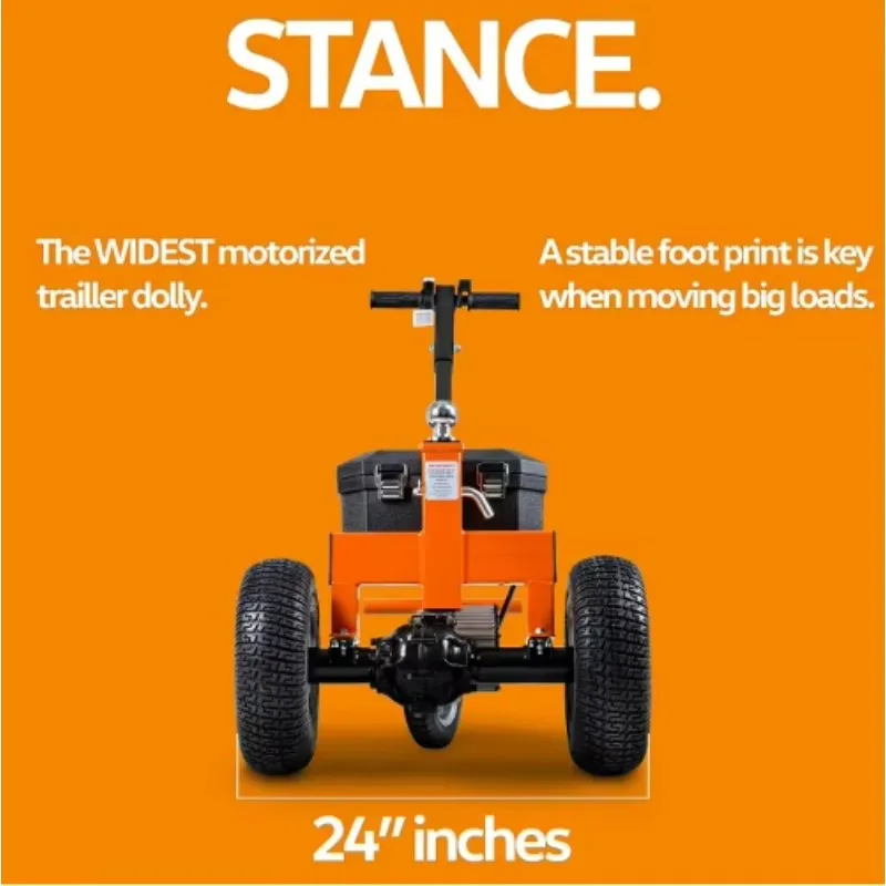 Trailer Dolly Electric Power 2800LBS, 450LBS Max Tongue Weight, DC 24V 800W 12V 7Ah Powered Heavy Duty Commercial Jack Lever 2