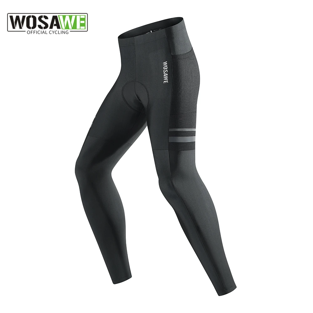 WOSAWE Men's Cycling Pants Quick-drying Stretch Breathable MTB Bicycle Tights Silicone Cushioned Outdoor Road Bike Long Pants