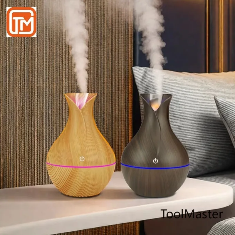 

【Hot Sale】130ml Wood Aroma Diffuser - USB Mini Essential Oil Humidifier (Ultrasonic Cool Mist, 7-Color LED Mood Light, Auto Shut