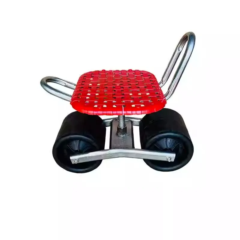 360° Swivel Rolling Garden Stool  Height Adjustable Mobile Seat with Wheels for Planting Weeding Outdoor Work