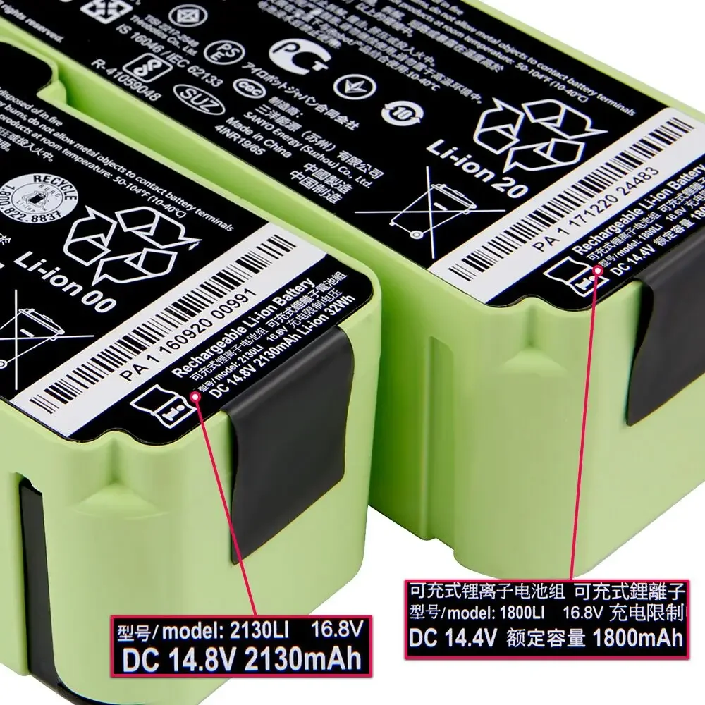 1800LI 2130LI Сменный аккумулятор для пылесоса iRobot Roomba 500 600 700 800 серии 528 620 790 880 1800 мАч 2130 мАч
