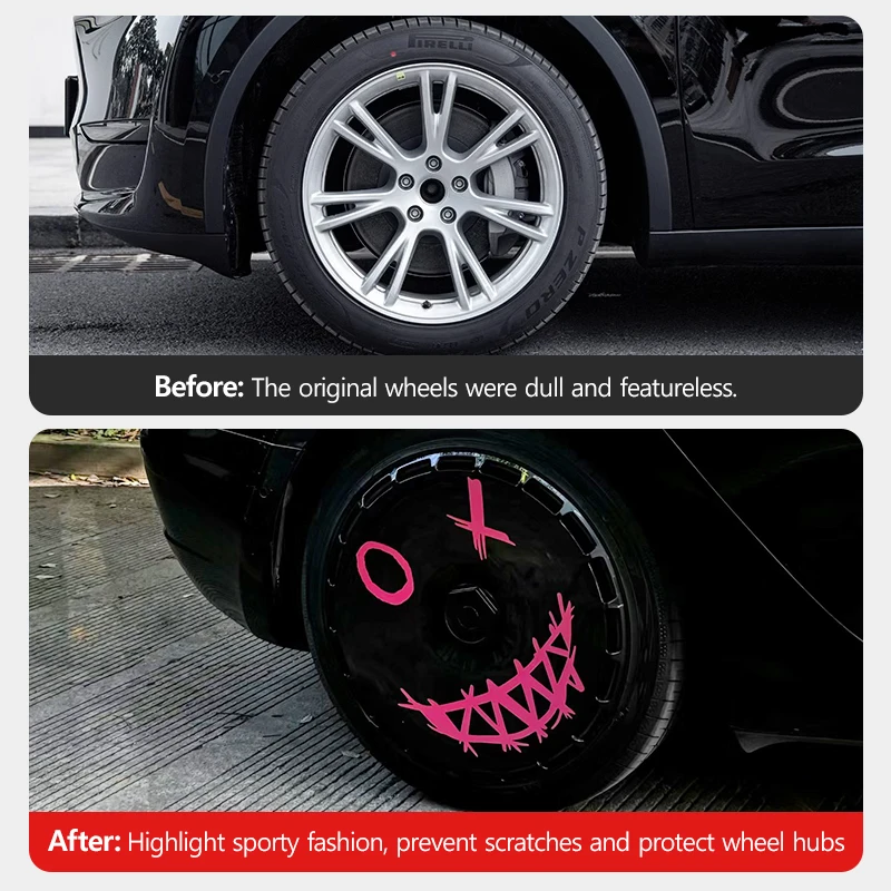 VASTZ for Tesla Model Y 19in Tire Wheel Covers Full Coverage Personalized Custom Hubcaps Rim Protector Replacement Accessories