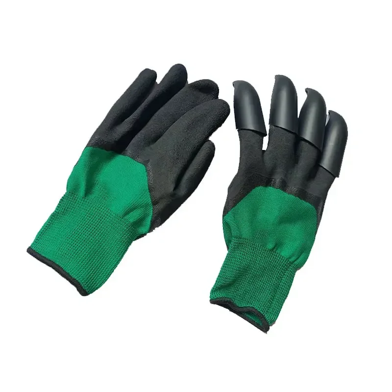 Guantes de jardinería con 8 garras, guantes de trabajo duraderos e impermeables para jardinería, excavación y plantación, guantes de trabajo para patio