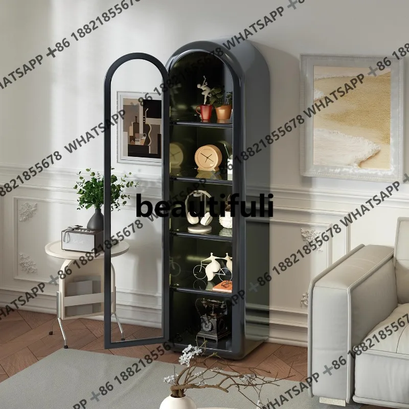 

Solid wood living room, wall locker, home bookshelf floor-to-ceiling display cabinet, black.