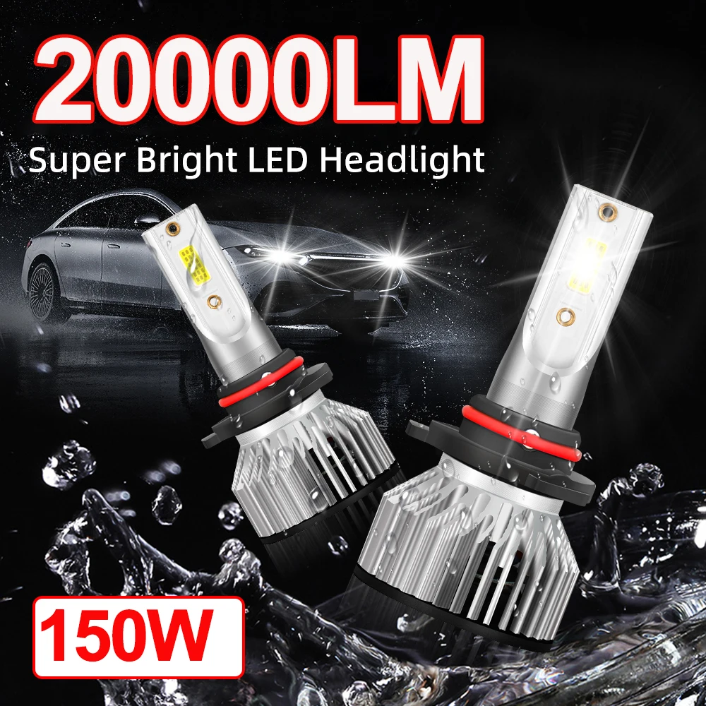 2PCS 20000LM High Intensity 3570 Chips Auto Head Lamps 6000K 9005 HB3 9006 HB4 Car LED Headlight Bulbs DC12V-24V