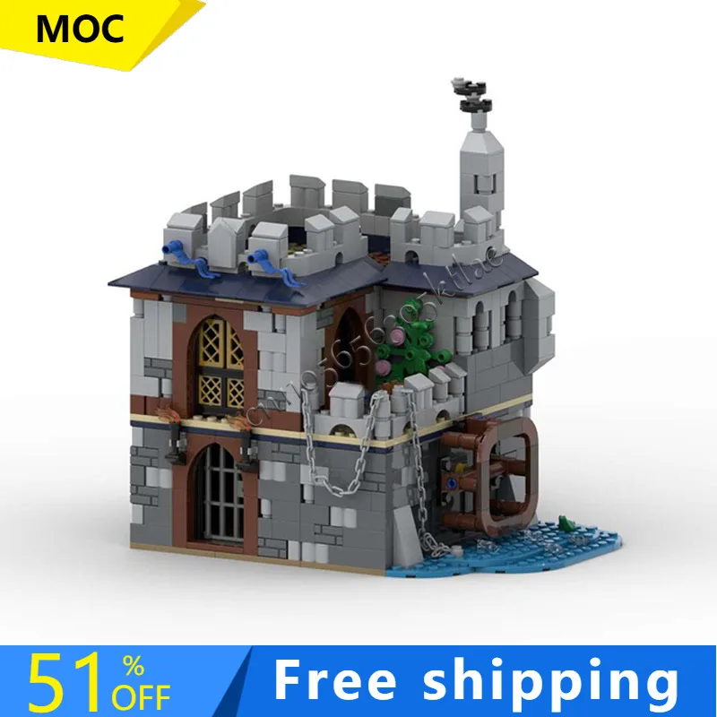 

717PCS Customized MOC-31120 Medieval Architecture Watermill Model Building DIY Block Innovative Bricks Assembly Toy Holiday Gift