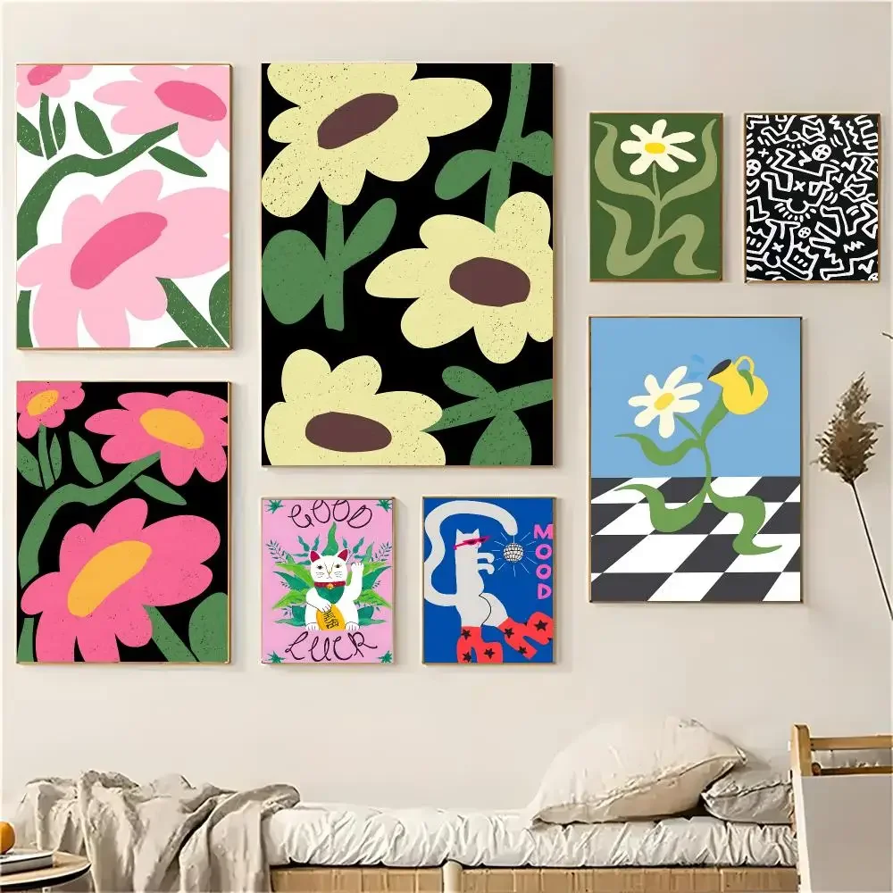 Vintage Abstract Feed Your Mind Classic Poster Self-adhesive Decal Living Room Bedroom Party Bar Decor Moisture-proof