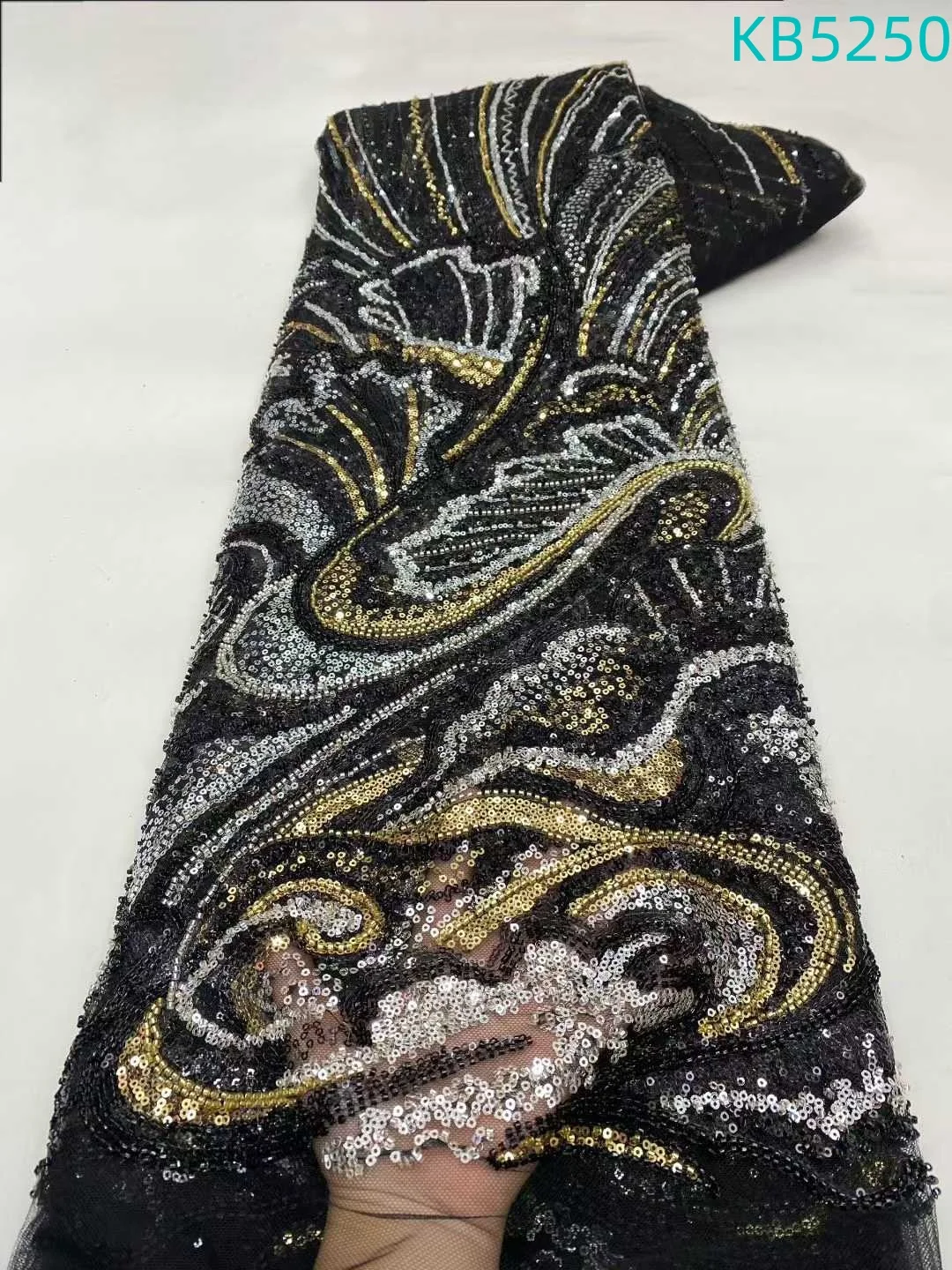 

Nigerian Lace Fabric 5 Yards High Quality 2025 Red Sequence French Mesh Tulle Lace Beaded Embroidery Lace For Sewing KB5250