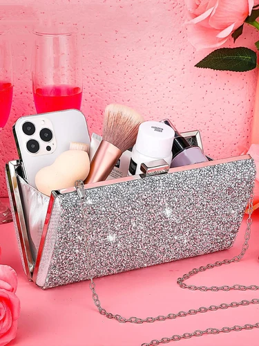 Imagen 2 del producto Bolso de cena brillante, elegante y exquisito, bolso de mano con diamantes de agua, bolso cruzado, bolso de fiesta de boda para mujer, bolso de cena