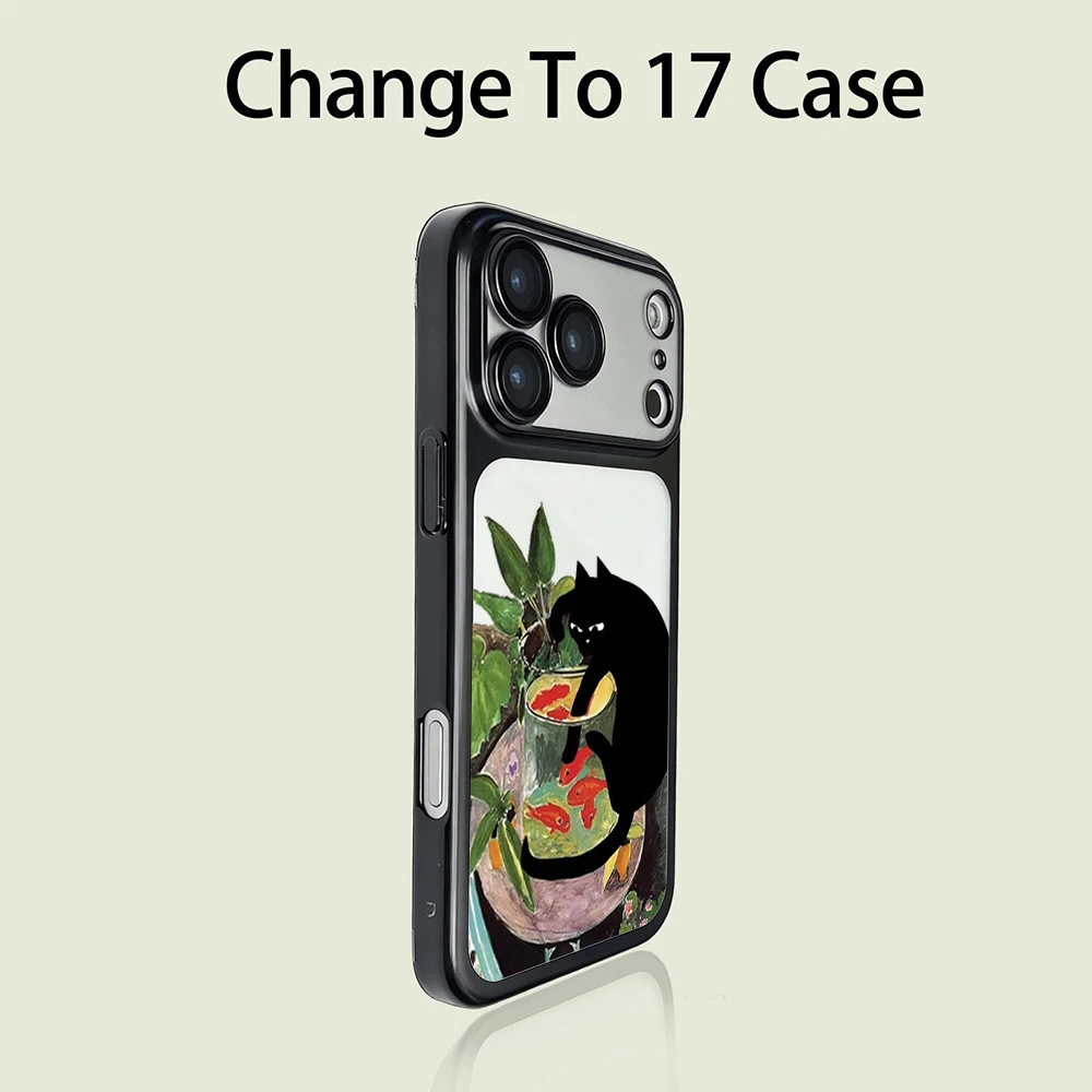 Lustige Schwarze Katze Niedliche Mattierte Hülle für iPhone 13 15 16 Pro Max Hüllen iPhone 17 12 ProMax 11 14 16 17 Plus 17 Air Plating Fundas – Detail 16