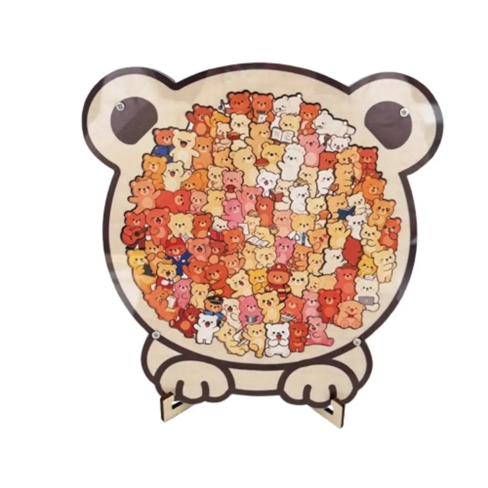 Puzzle drewniane w kształcie kota, spalający mózg, pies, mały miś, kolorowe puzzle DIY do samodzielnego montażu, unikalne, nieregularne puzzle dla dorosłych.