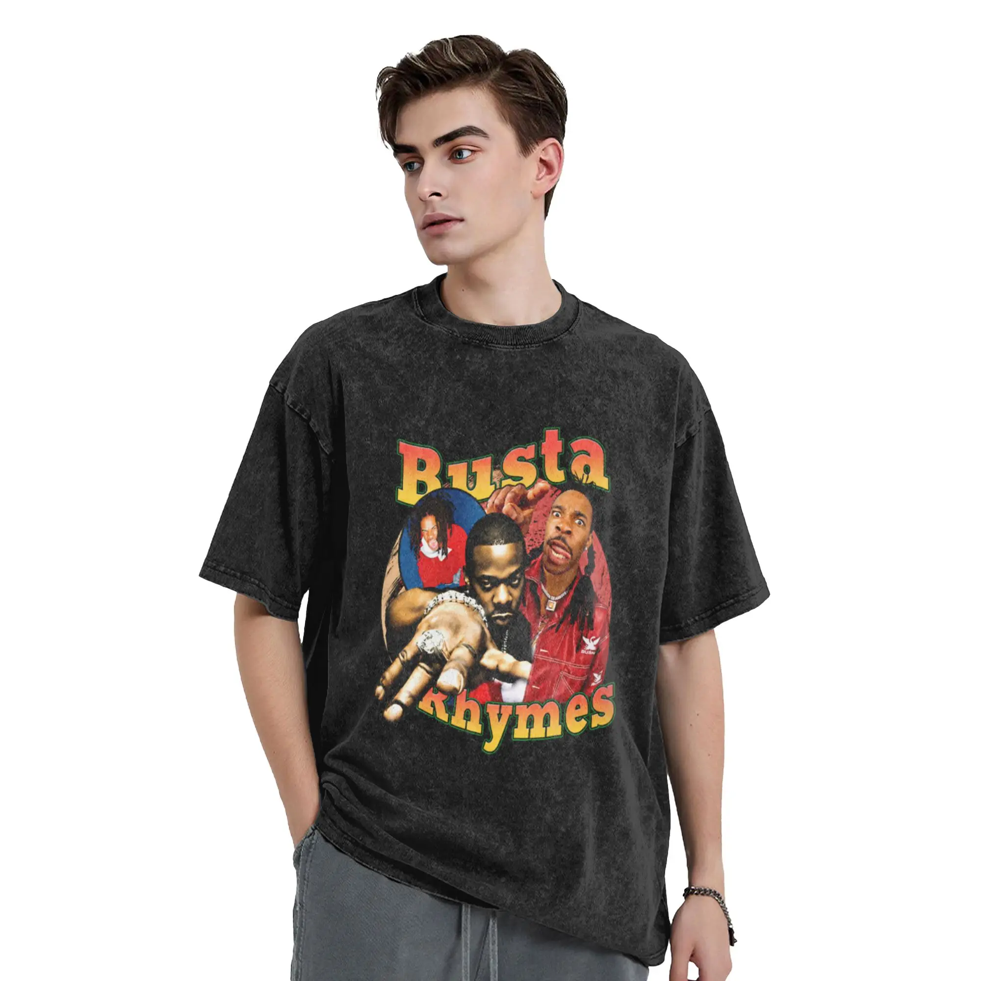 Busta Rhymes Hip Hop Rap Classic Cool A Washed T Shirt Men's Women's Oversized Cotton Tees Tops