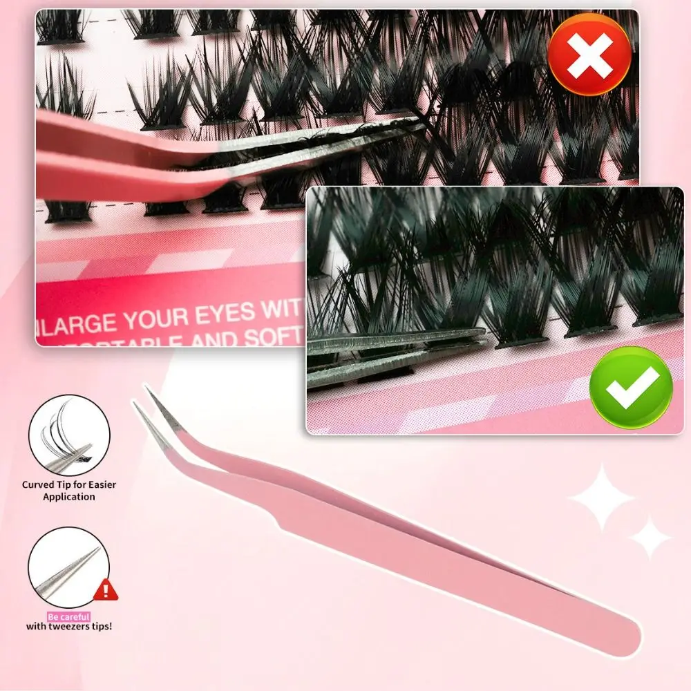 40D Cluster DIY Lash Extension Invisible Band Cat Eye Lashes Cluster Eyelash Premium Mink Manga Lash Individual Lashes