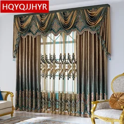 HQYQJJHYR European style luxury custom velvet embroidered decorative curtains for living room apartment hotel bedroom kitchen