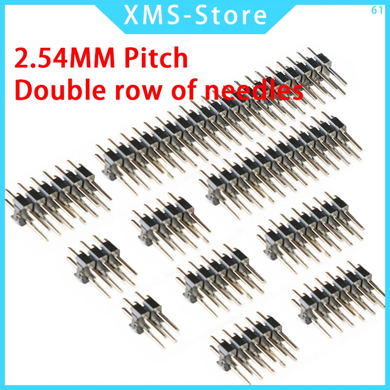 

2.54mm double row male PCB board pin header connector pin header 2/3/4/5/6/8/10/12/20/40Pin suitable for Arduino
