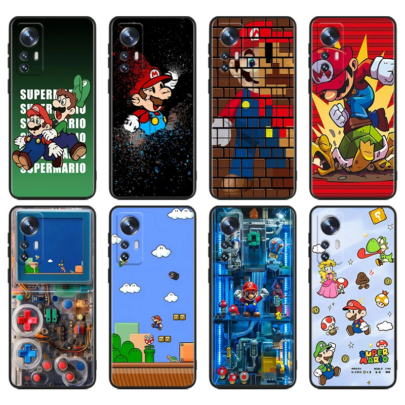 Cartoon Game Super M-Marios For Xiaomi Mi 13T 13 12T 12 11T 11i 11 A3 10T 10 9 Pro Lite Ultra 5G Black TPU Phone Case