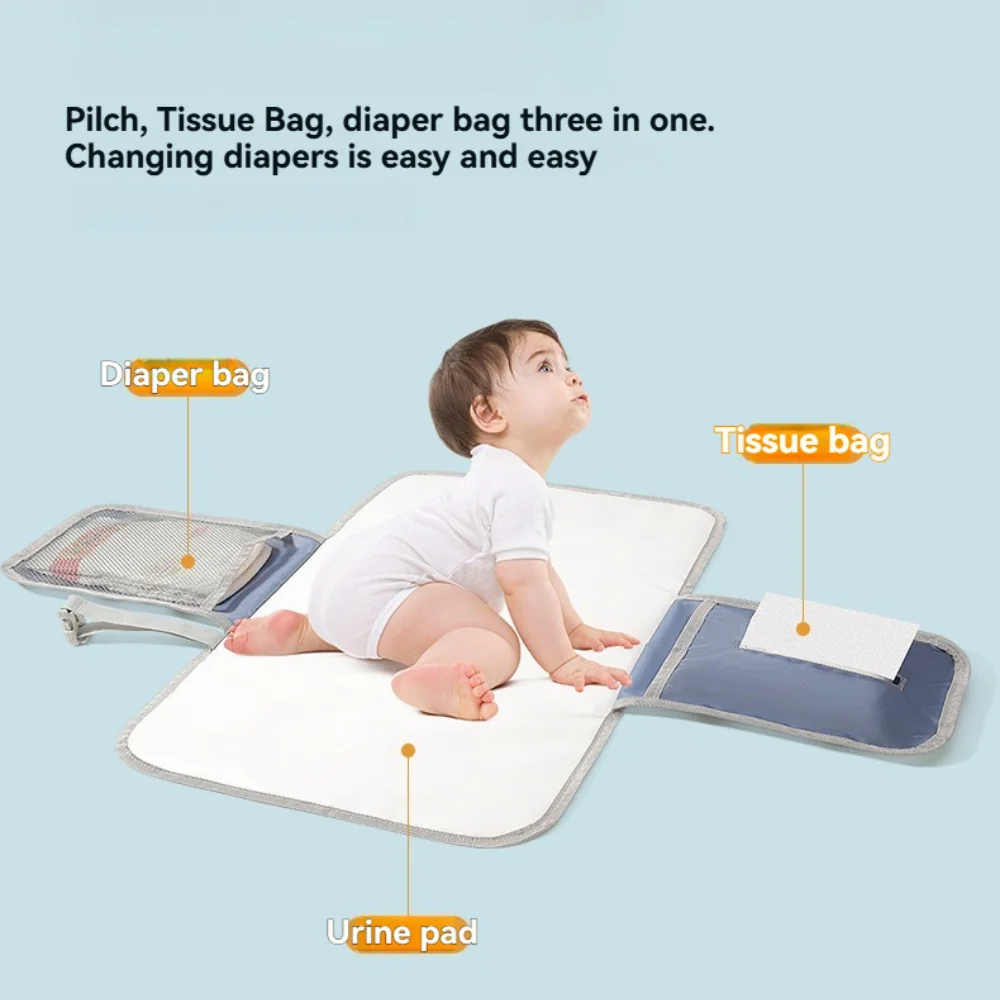 Baby Urine Pad, Waterproof & Moisture-Proof, Lightweight with Hand-Carrying Design, Outdoor Use Diaper Changing Mat for Infants
