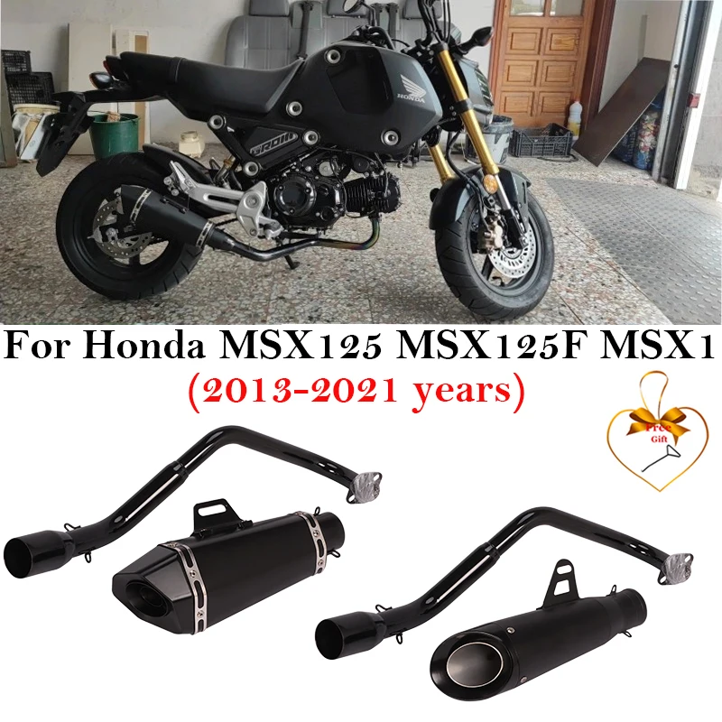 

For Honda GROM MSX125SF MSX 125 MSX125 MSX1 Motorcycle Full Exhaust System Escape Modifid Front Middle Link Pipe Moto Muffler