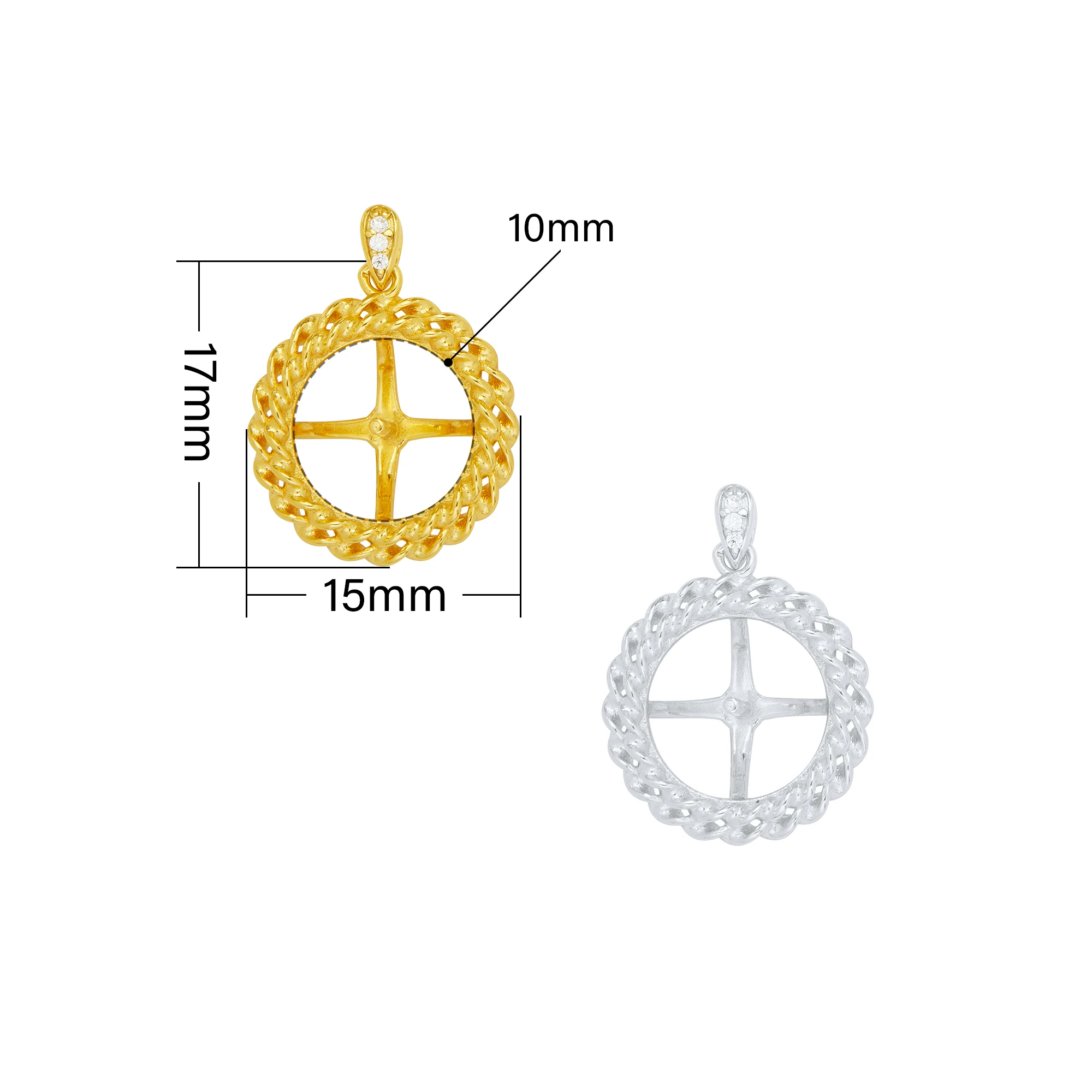 하프 드릴 진주 비즈용 10MM 라운드 핀 펜던트 설정 - Bezels Set Pendant 리뷰 및 가격