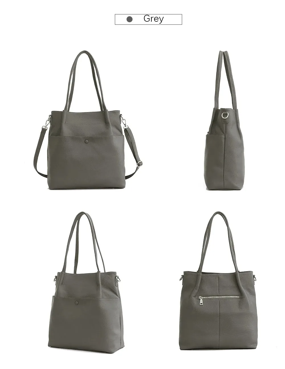 Zency Frauen Eimer Tasche Aus Echtem Leder Große Kapazität Shopper Luxus Casual Handtasche Weiblichen Umhängetasche Schulter Tragetaschen – Detail 14