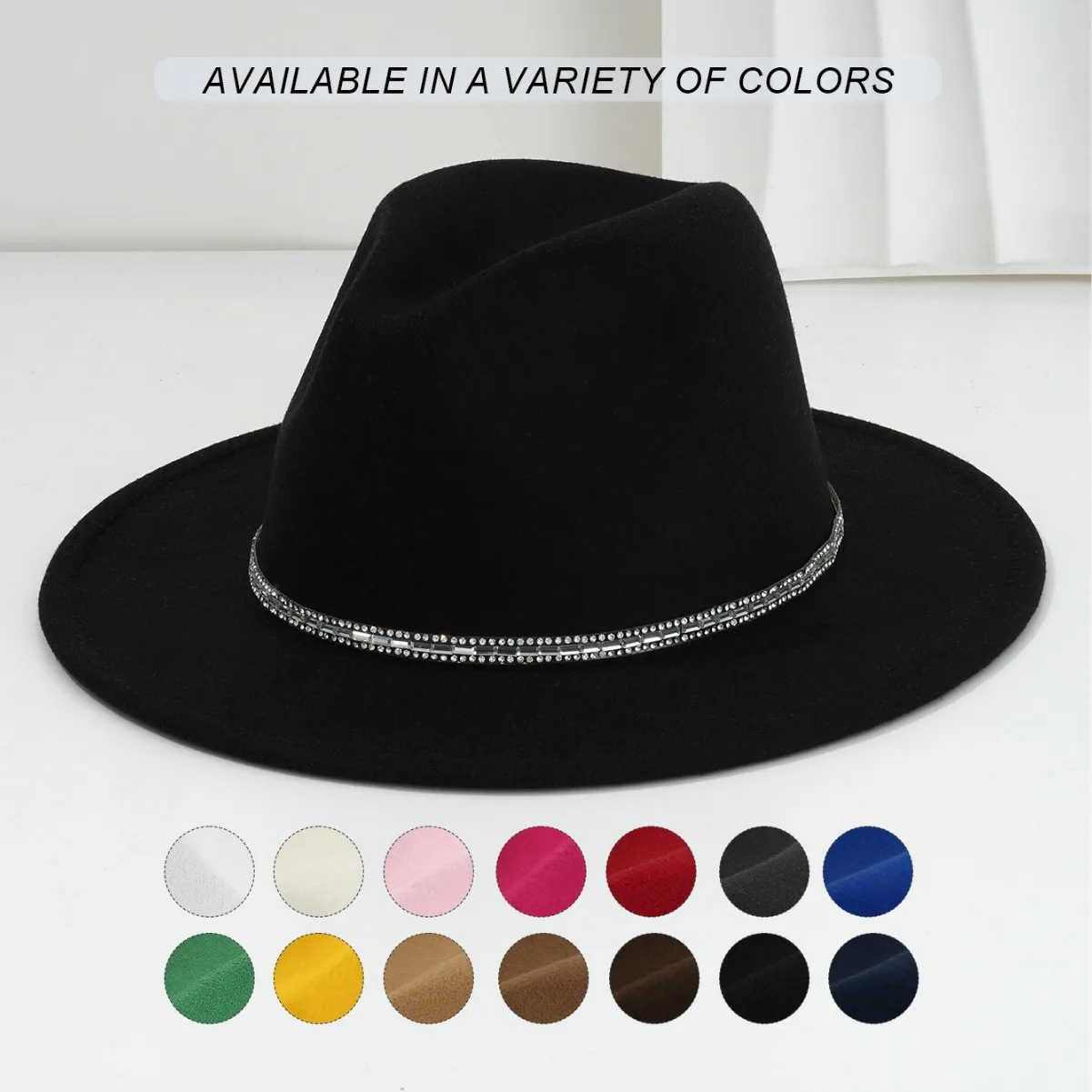 

HongLuan Western Black Cowboy Hat Rhinestone Woman for Cowgirl Costume, Top Hats Women & Cowboy Accessories for Man