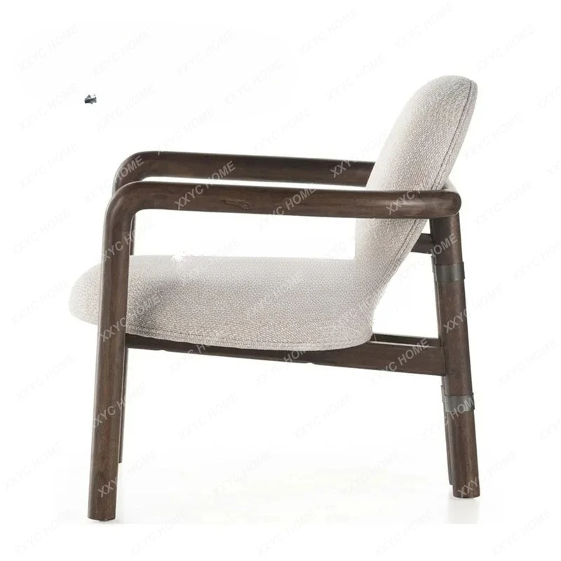 AANew Chinese Solid Wood Sofa Model Room Hotel Clubhouse Sales Office Negotiation Leisure ChairAsmt52