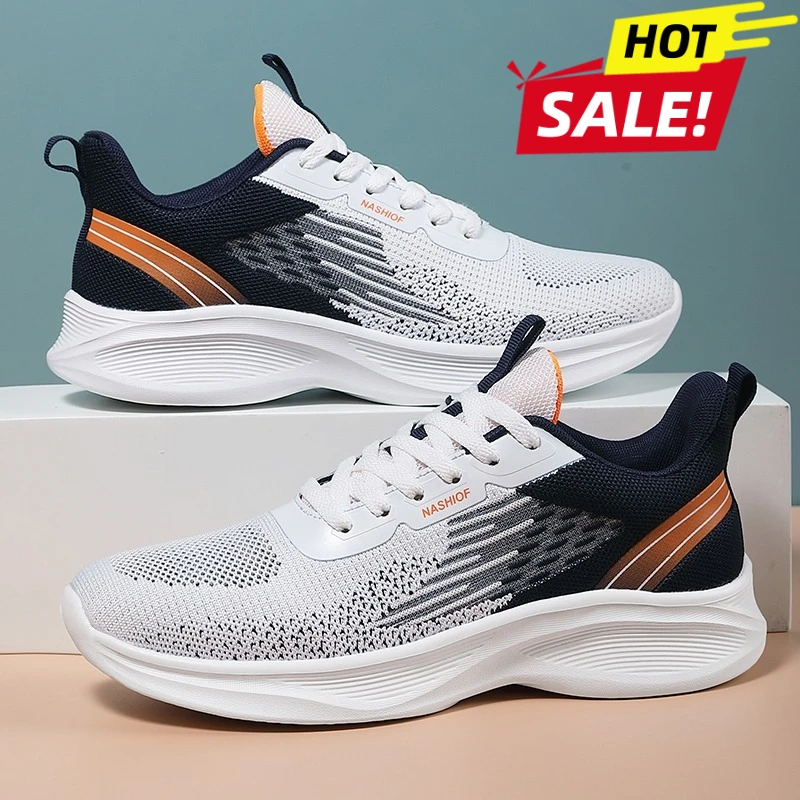 

Men's shoes, men's casual shoes, breathable mesh, air-cushioned, soft-soled, color-blocked fashionable sports shoes