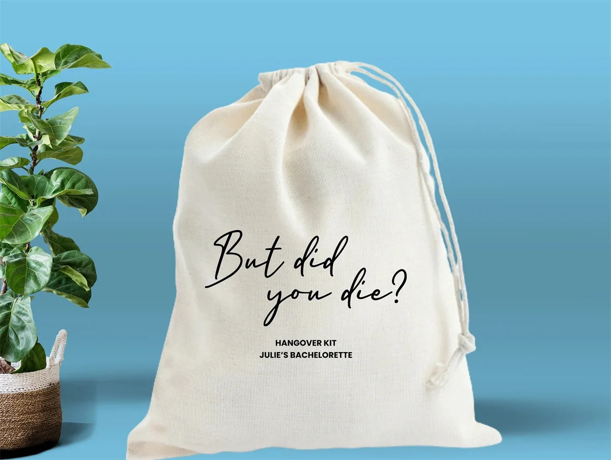 

50PCS But Did You Die - But Did You Die Hangover Kit - Hangover Recovery Kit - But Did You Die Bag - Custom Bachelorette Bags -