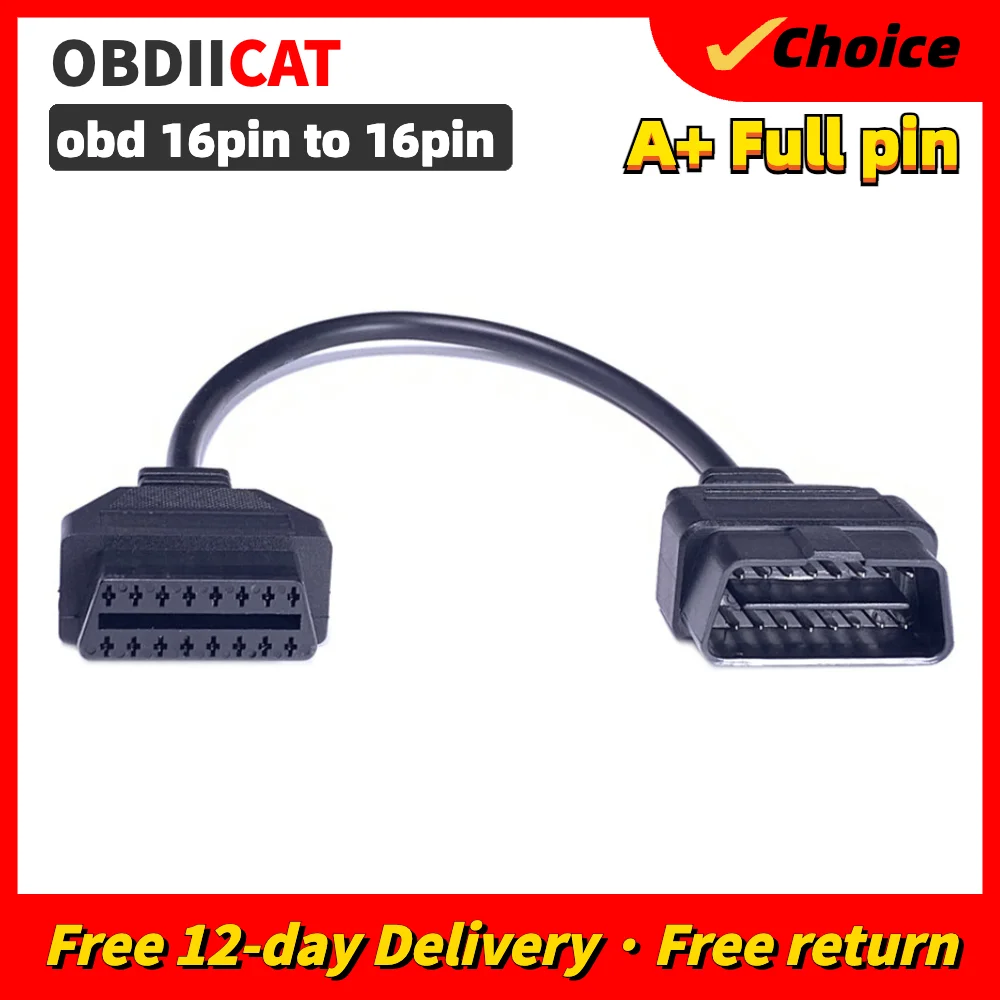 

OBDIICAT OBD2 Full Extension Cable 16Pin to 16pin OBDII EOBD Extend 16 Pin Extension Cable Diagnostic Adapter