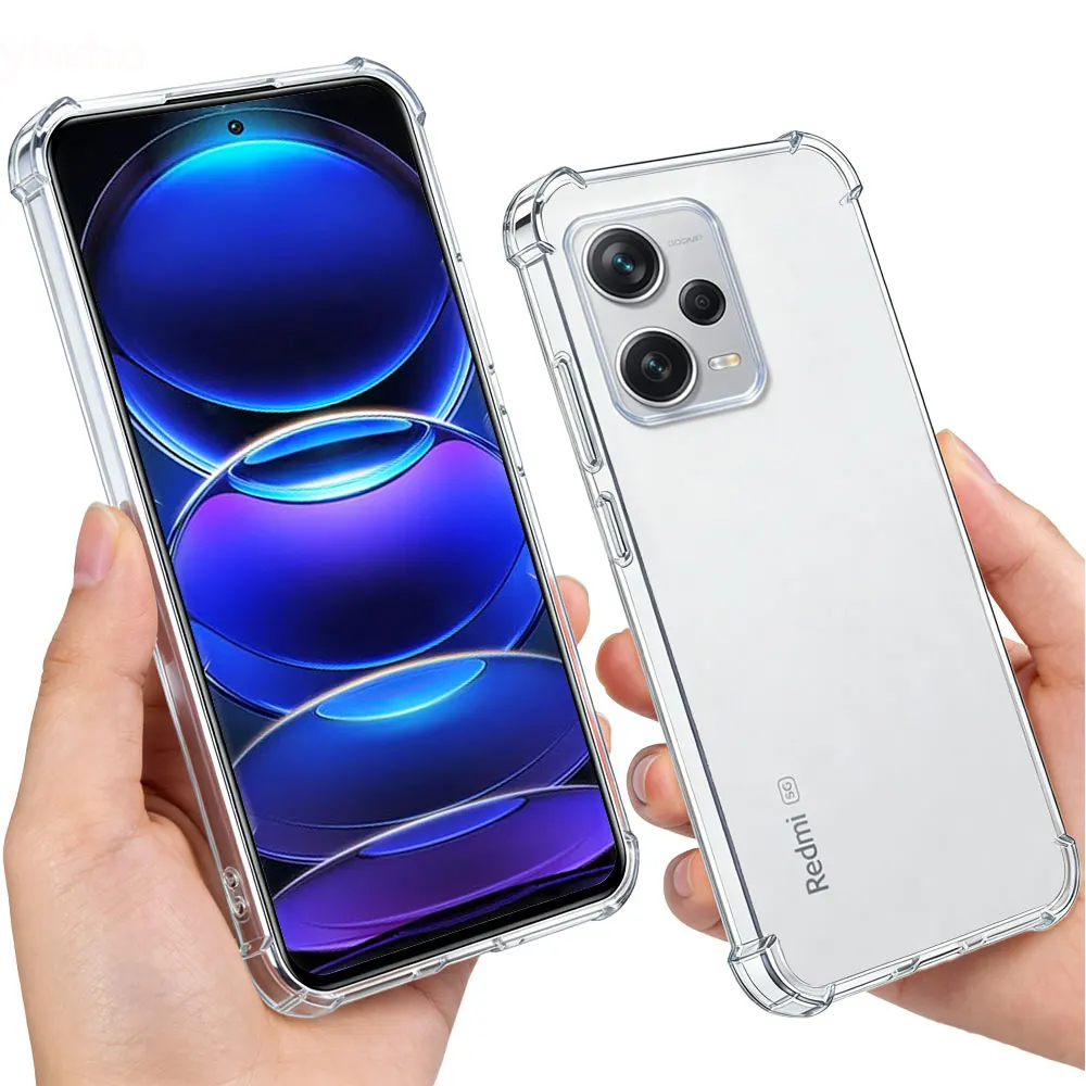 

Transparent Slim Soft Case For Redmi Note 12, Note 12 Pro and Note 12 Pro+, Crystal Clear, Corner Protection