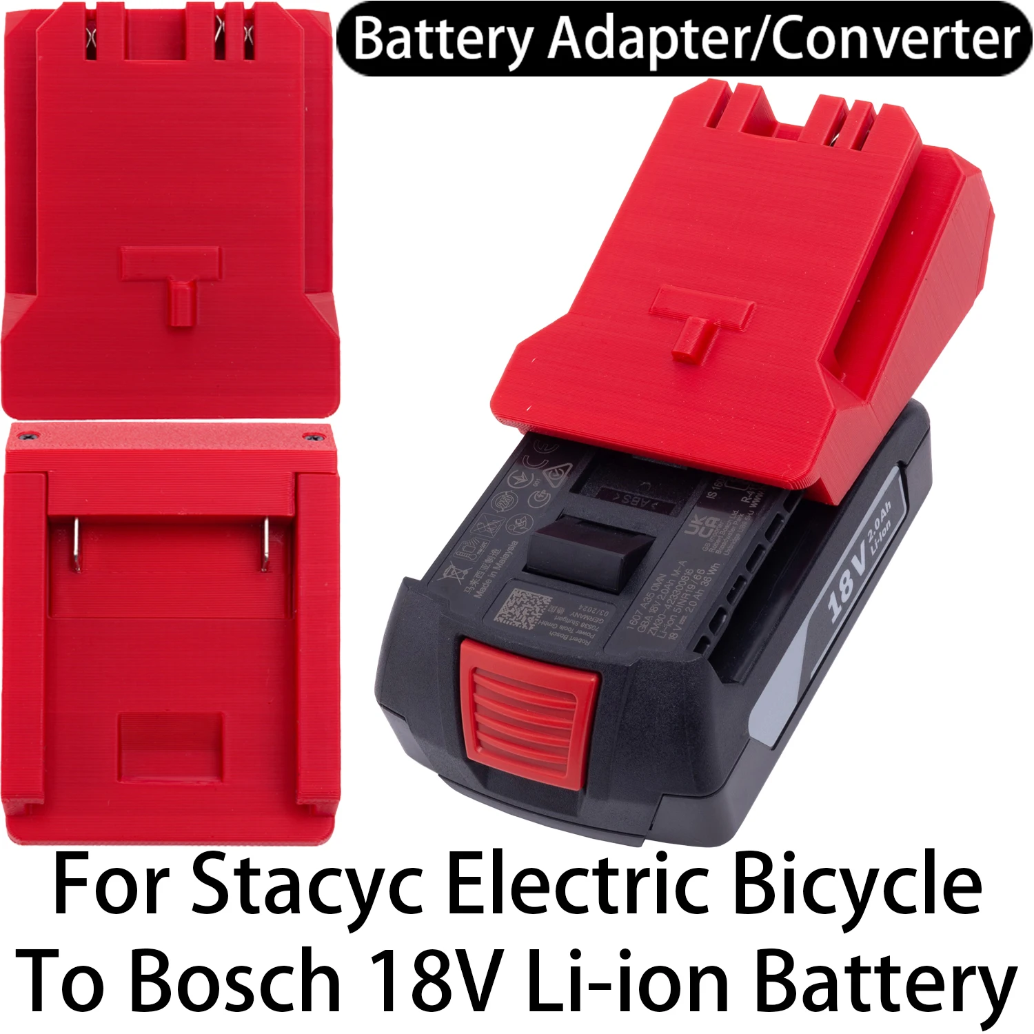 Battery Adapter For Stacyc To Bosch 18V Li-ion Battery Converter Tool Accessory Works With All New For Stacyc Electric Bicycle