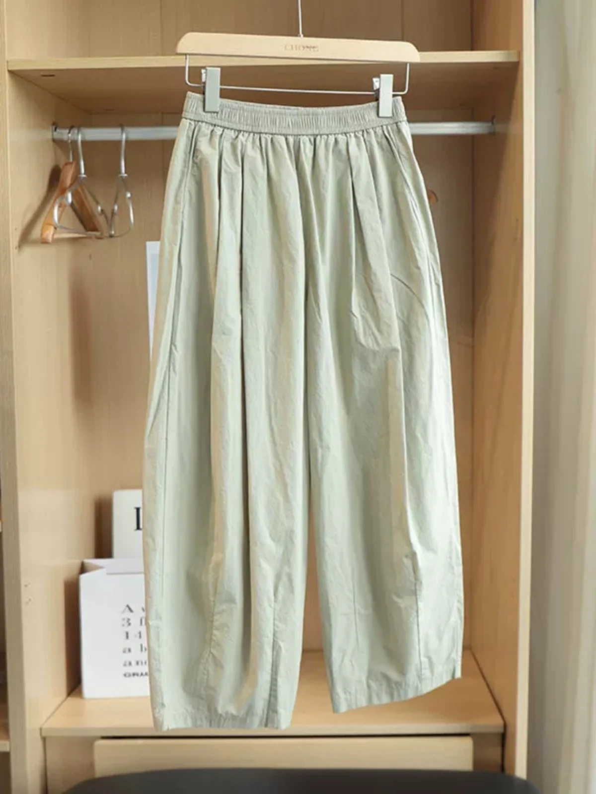 

Японские прямые брюки для спецодежды, женские весенне-летние свободные хлопковые повседневные брюки, брюки с тыквой, широкие с девятью точками L...