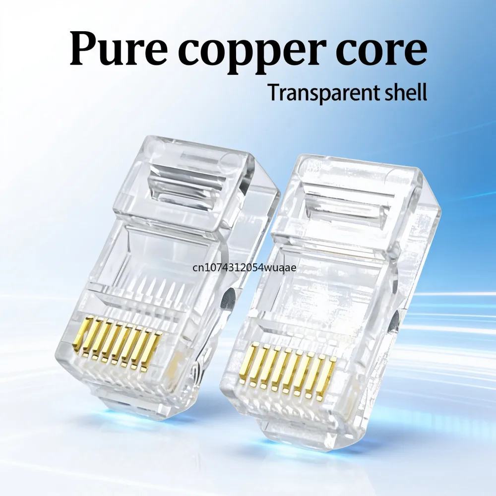 10/50/100PC CAT5 CAT5E Ordinary Connector RJ45 Connector Network Unshielded RJ45 Non Perforated Crystal Head Network Cable