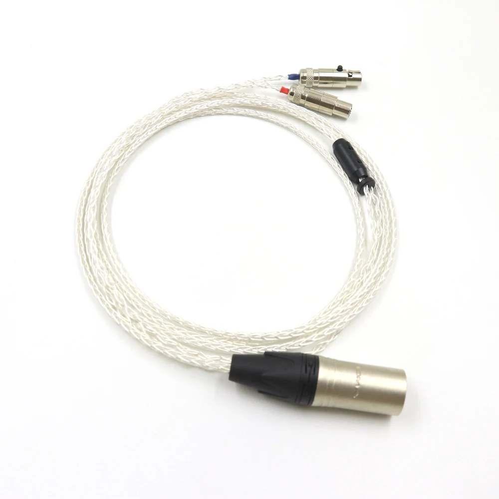 8 Core HIFI 4 Pin XLR  2.5 3.5 4.4mm XLR Balanced Earphone Headphone Upgrade Cable Silver Plated for Audeze LCD 3 LCD-2 LCD2 LCD