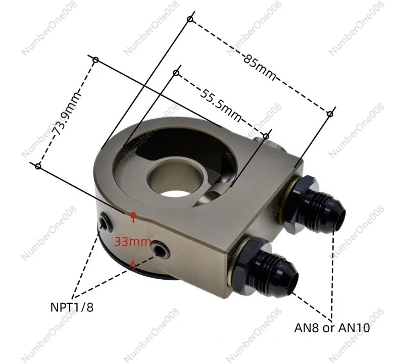 Oil Cooler Adapter Sandwich Plate Thermostat 73-83C 80-90C AN10 AN8 Universal Filter Cooling Kit