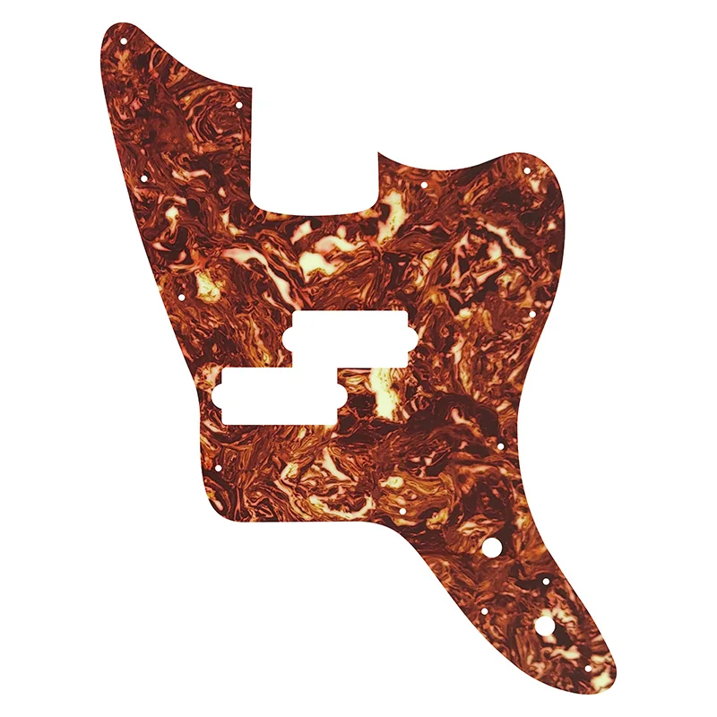 Fei Man Custom Guitar Pickguard Parts, US Fender MH Signature Jaguar Bass Guitar Pickguard, 4Ply Red Tortoise