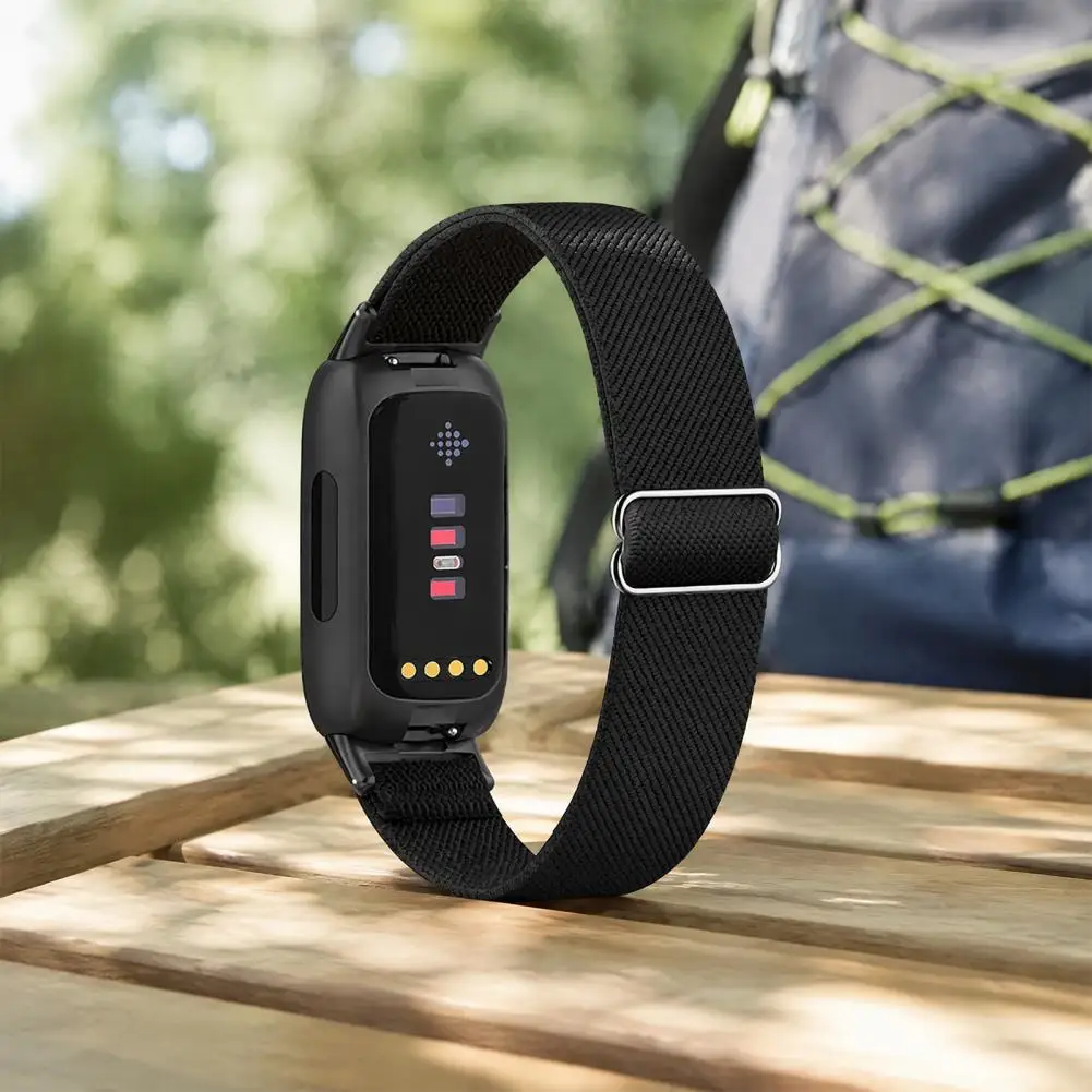Breathable Sport Watch Strap Woven Nylon Watch Band Elastic Nylon Watch Bands for Inspire 3 Adjustable Breathable Woven for Men