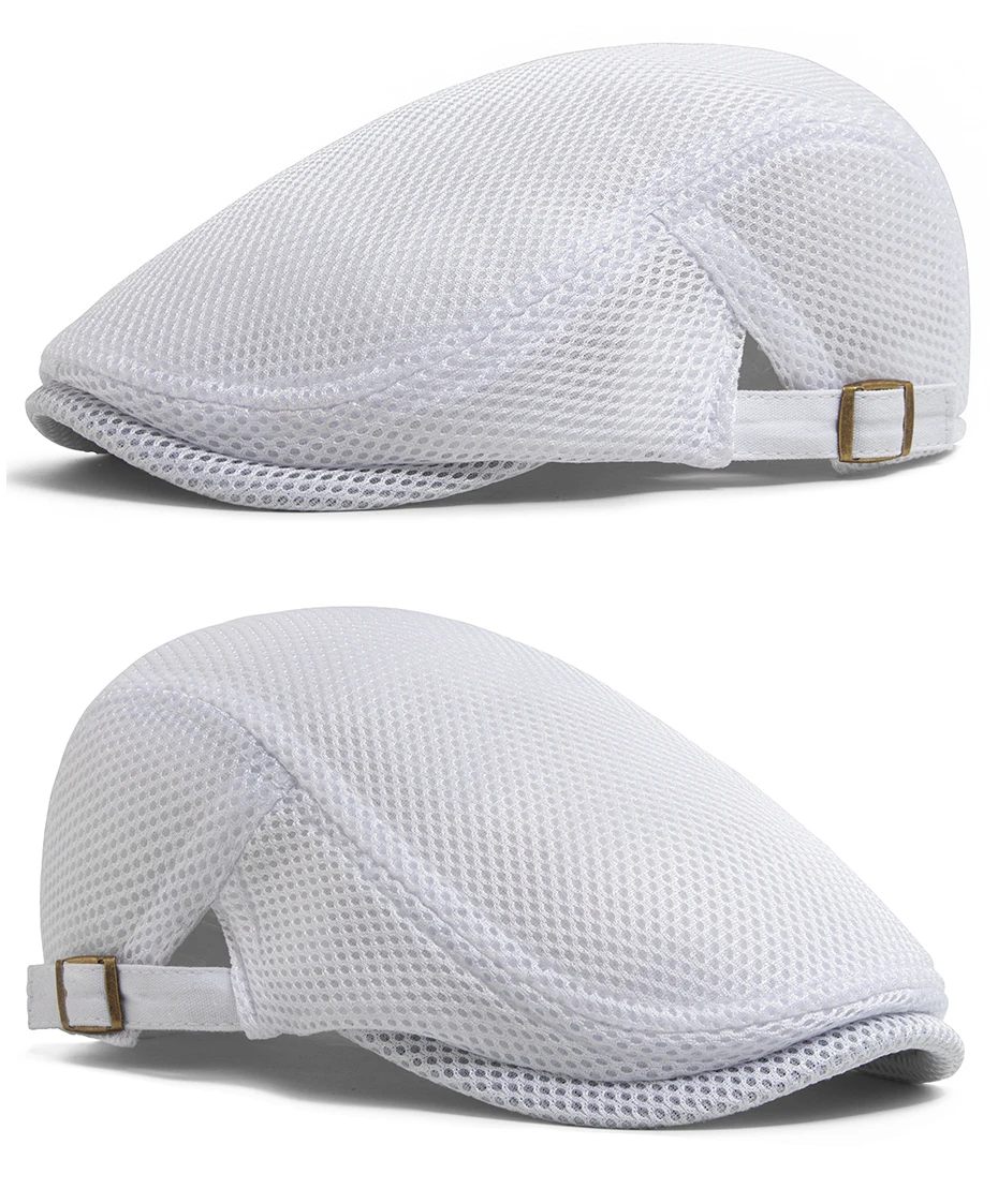 Neue Sommer Atmungsaktive Mesh Baskenmütze Mode Lässig Sonnenblende Flachen Hut Vintage Männer Frauen Zeitungsjunge Mütze Für 54-59 cm Kopf Umfang – Detail 12