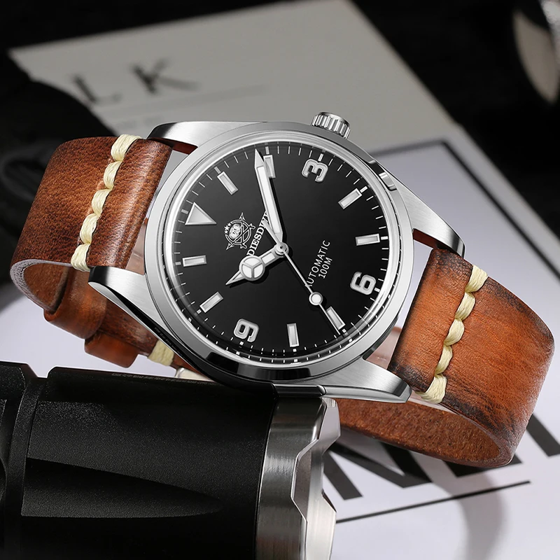 ADDIESDIVE 20 mm 22 mm Retro handgefertigte Rindsleder-Uhrenarmbänder, handgefertigte Uhrenarmbänder aus pflanzlich gegerbtem Leder für analoge Uhren