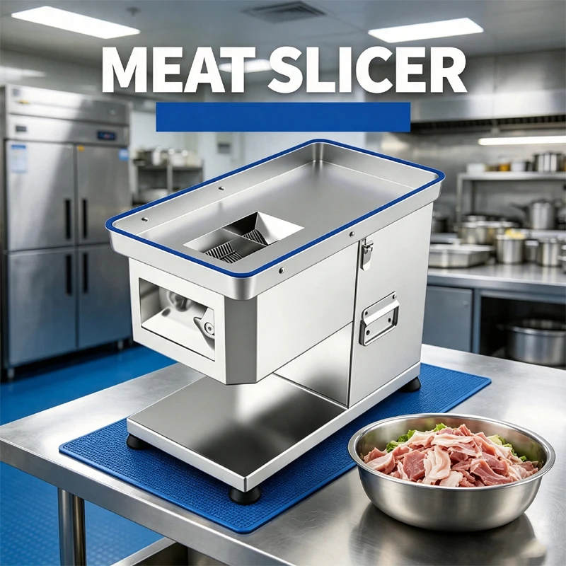 Automatic Fresh Meat Slicer High Power For Kitchen And Canteen Meat Cutting Machine