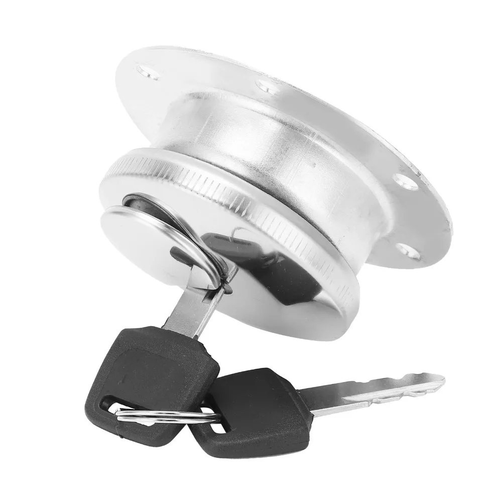 6 Holes Tank Fuel Gas Cap Round Shape Stainless Steel Tank Fuel Gas Cap Key 85mm with 2 Keys Generator Tank Fuel Gas Cap