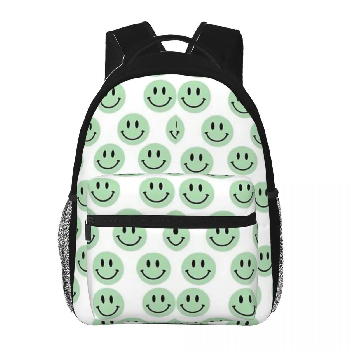 Zaino da scuola con stampa sorriso verde zaino per adolescente donna uomo bambini zainetto impermeabile Bagpack 16 pollici