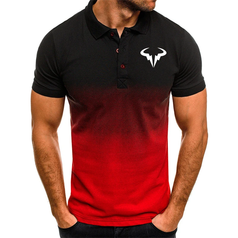 POLO de deportes al aire libre para hombre, Camiseta cómoda de moda, ropa de calle de verano, estampado de lunares degradados, camiseta de gran tamaño para hombre