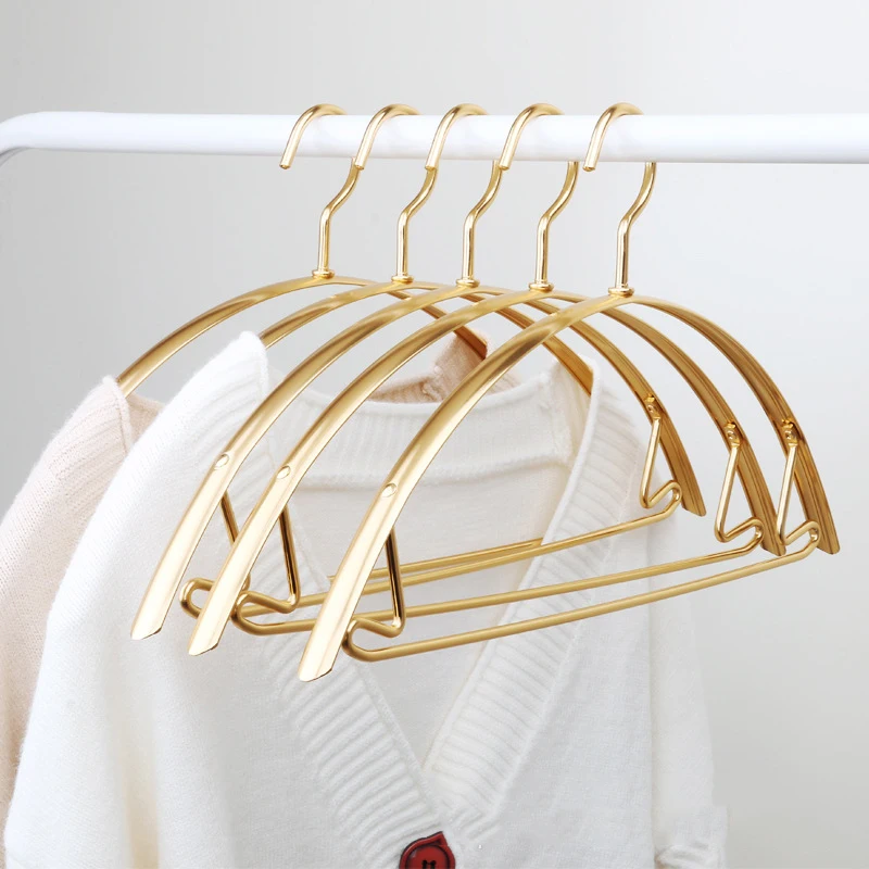 5pcs Aluminum Alloy Clothes Hangers Save Space Ultra-Thin Stacking Design  For Camisole, Dress, And Sweater